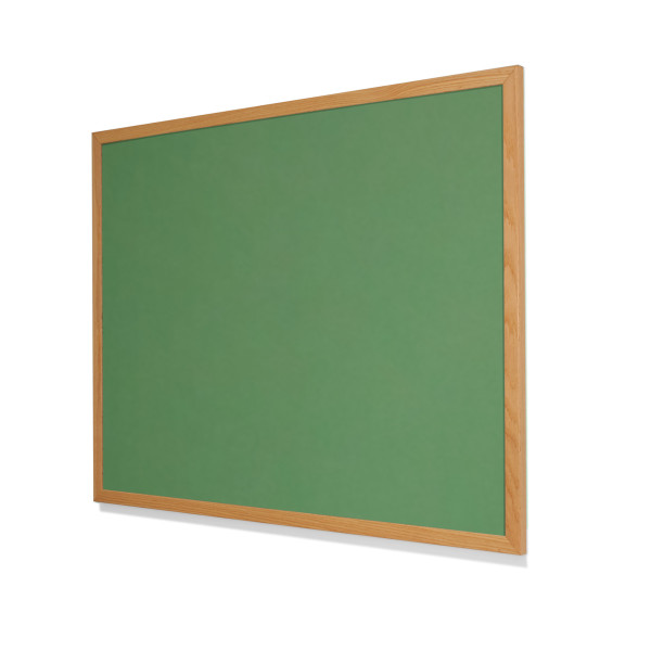 2213 Baby Lettuce Colored Cork Forbo Bulletin Board with Narrow Red Oak Frame